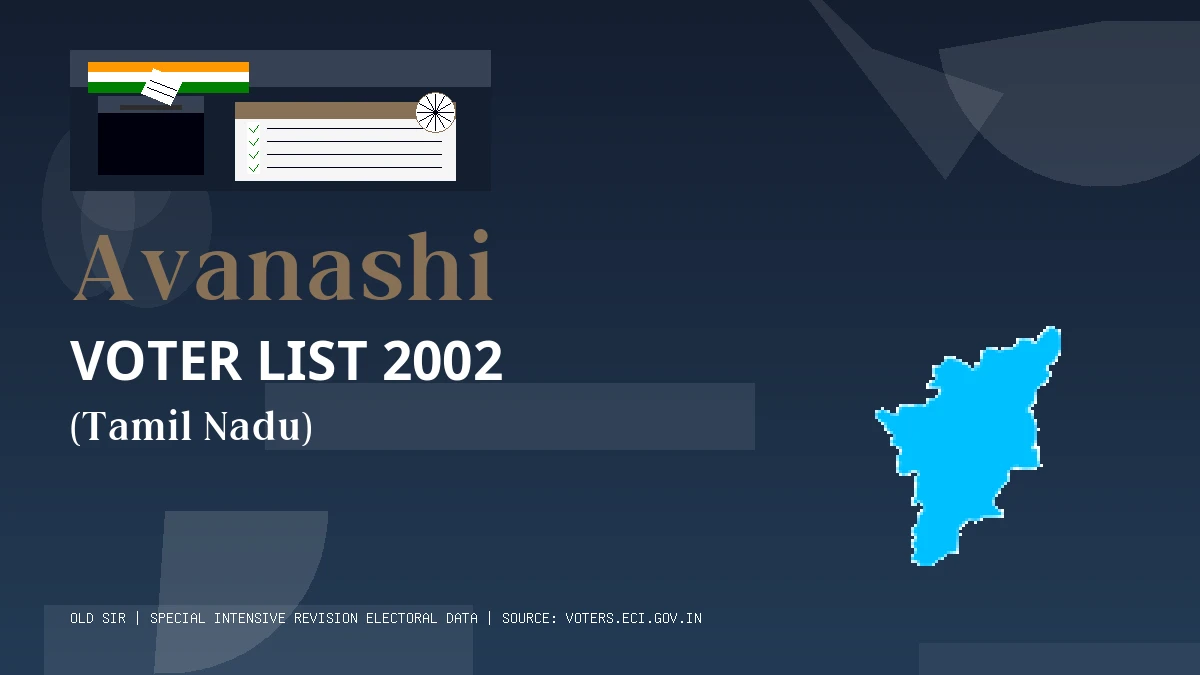 Avanashi Voter List 2002 PDF Download Tamil Nadu