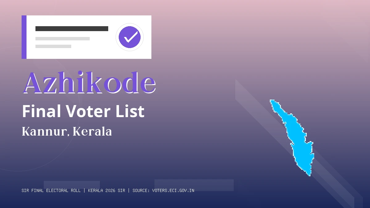 Azhikode Final Voter List Kerala