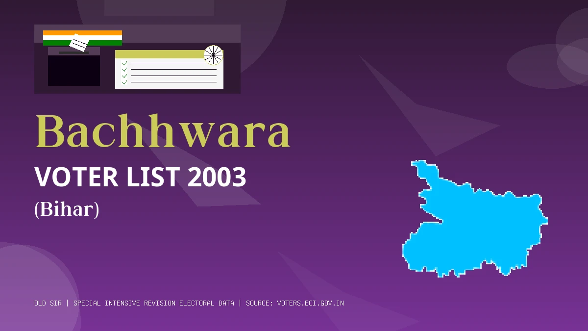 Bachhwara Voter List 2003 PDF Download Bihar