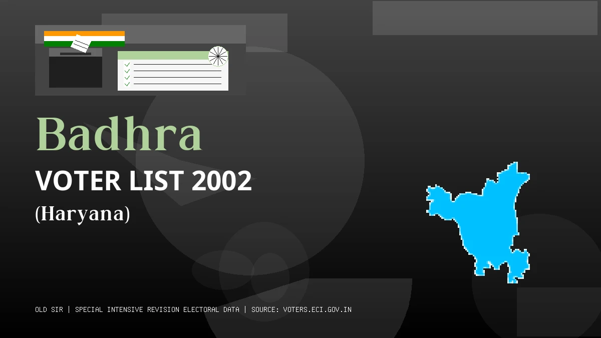 Badhra Voter List 2002 PDF Download Haryana