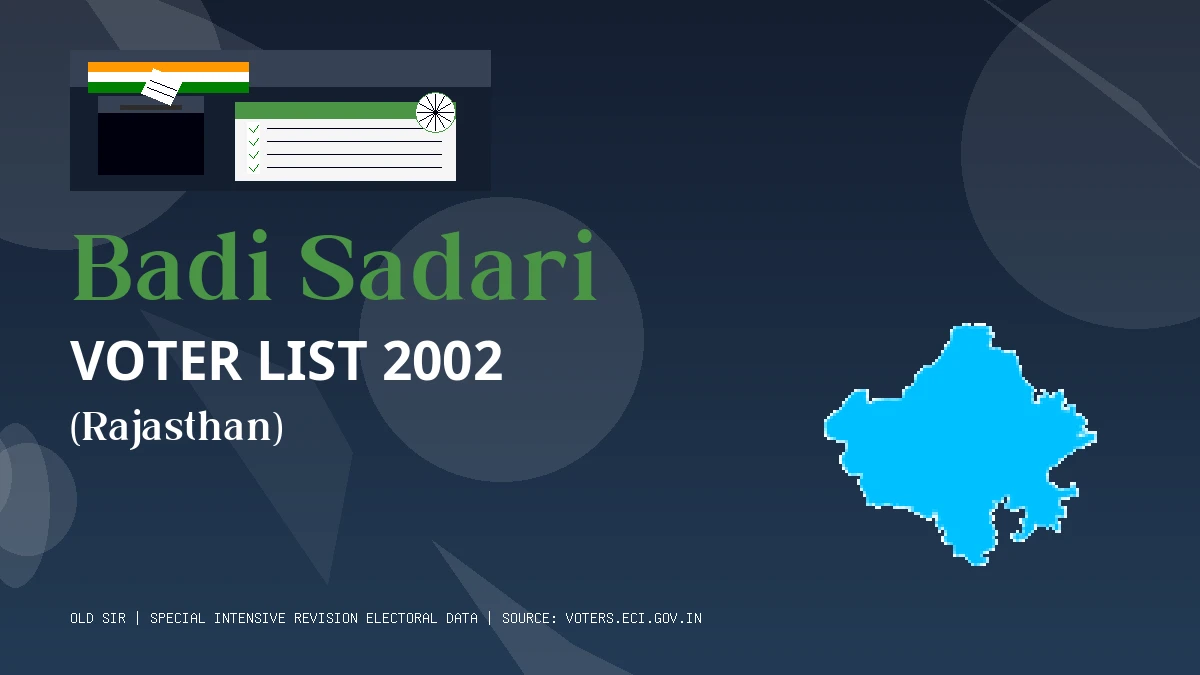 Badi Sadari Voter List 2002 PDF Download Rajasthan
