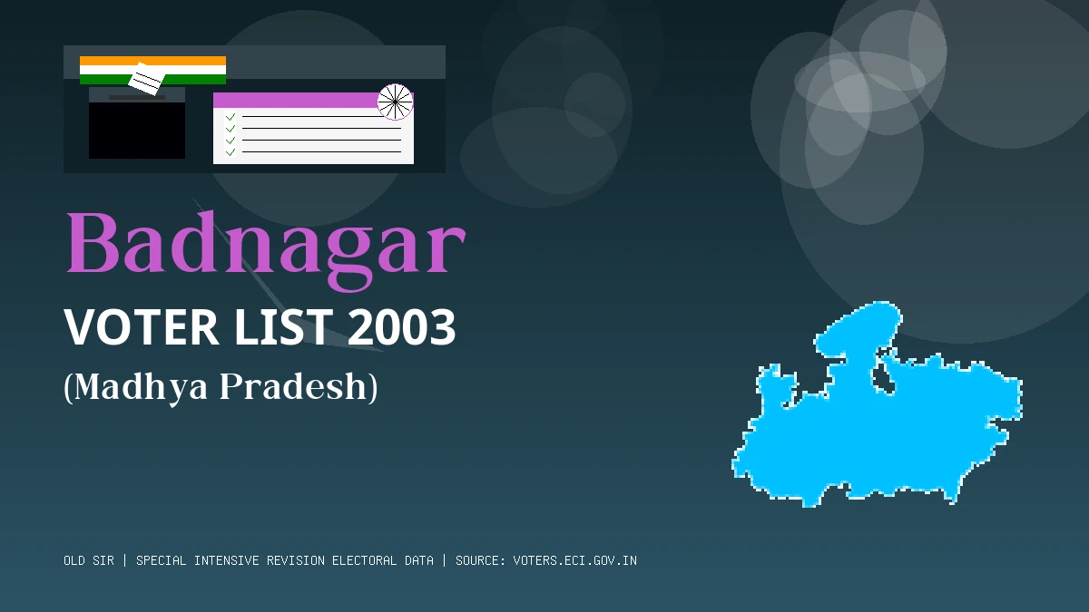 Badnagar Voter List 2003 PDF Download Madhya Pradesh