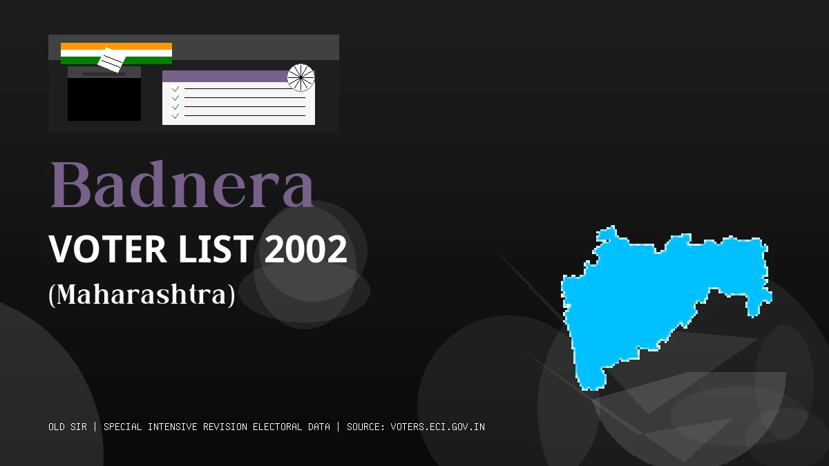 Badnera Voter List 2002 PDF Download Maharashtra