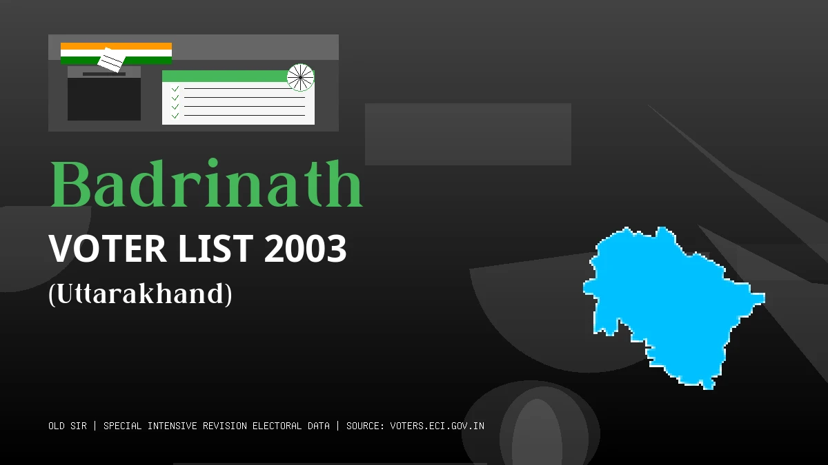 Badrinath Voter List 2003 PDF Download Uttarakhand