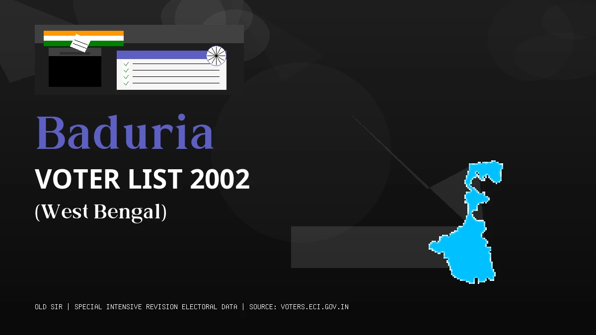 Baduria Voter List 2002 PDF Download West Bengal