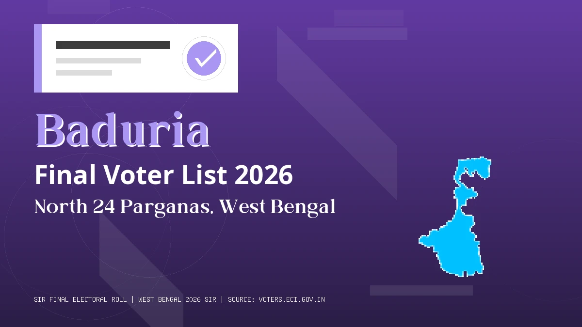 Baduria Final Voter List 2026 West Bengal