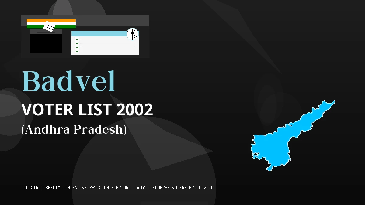 Badvel Voter List 2002 PDF Download Andhra Pradesh