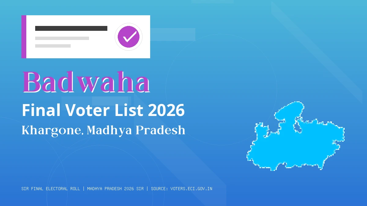 Badwaha Final Voter List 2026 Madhya Pradesh