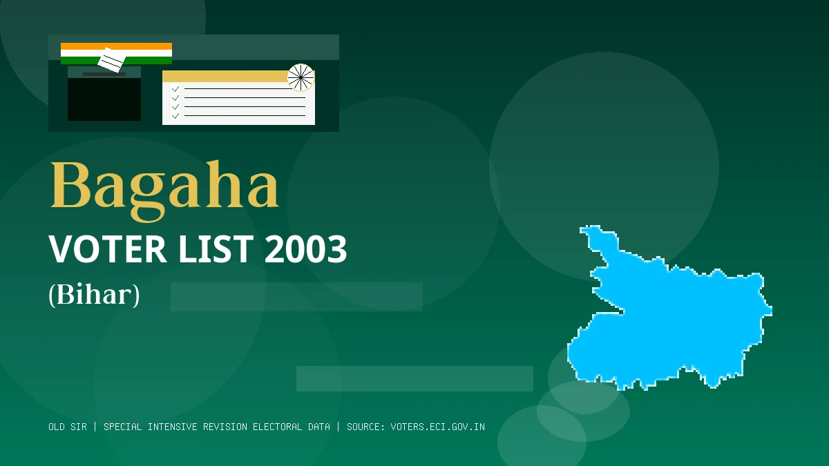 Bagaha Voter List 2003 PDF Download Bihar
