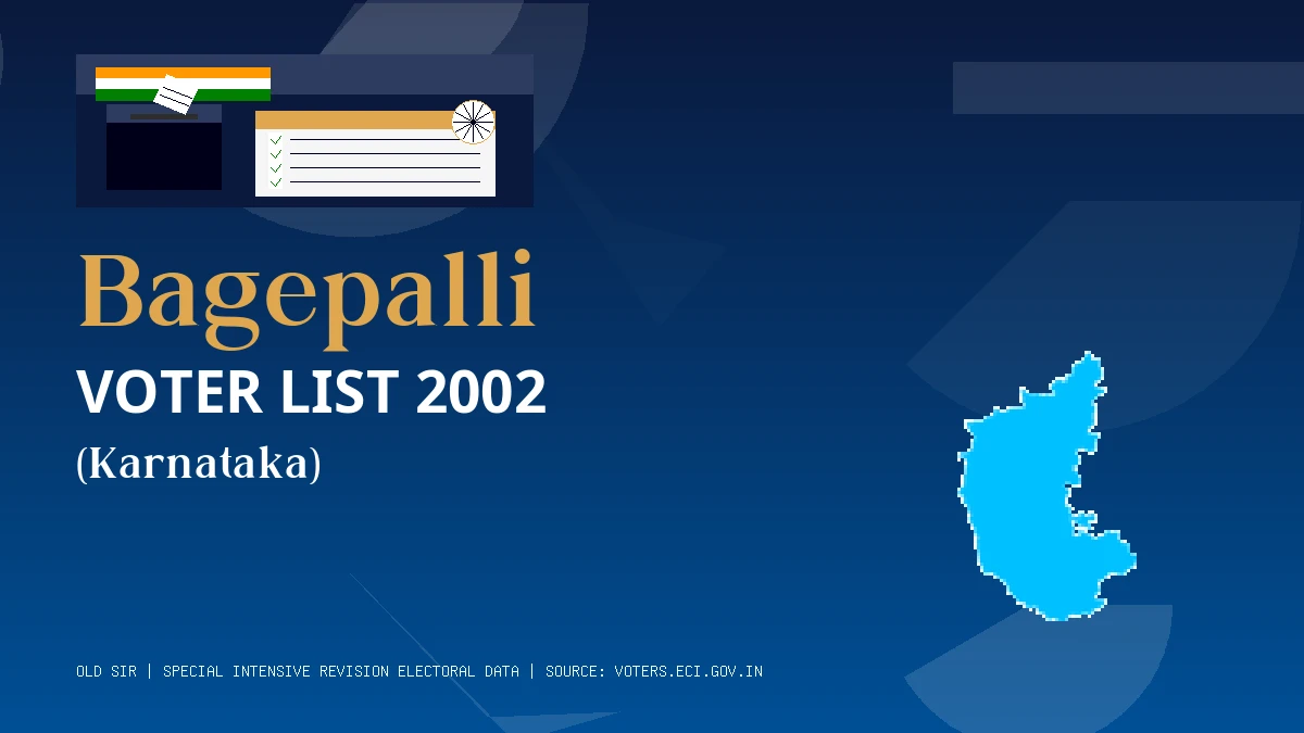 Bagepalli Voter List 2002 PDF Download Karnataka