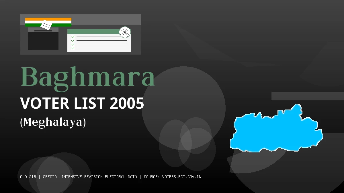 Baghmara Voter List 2005 PDF Download Meghalaya