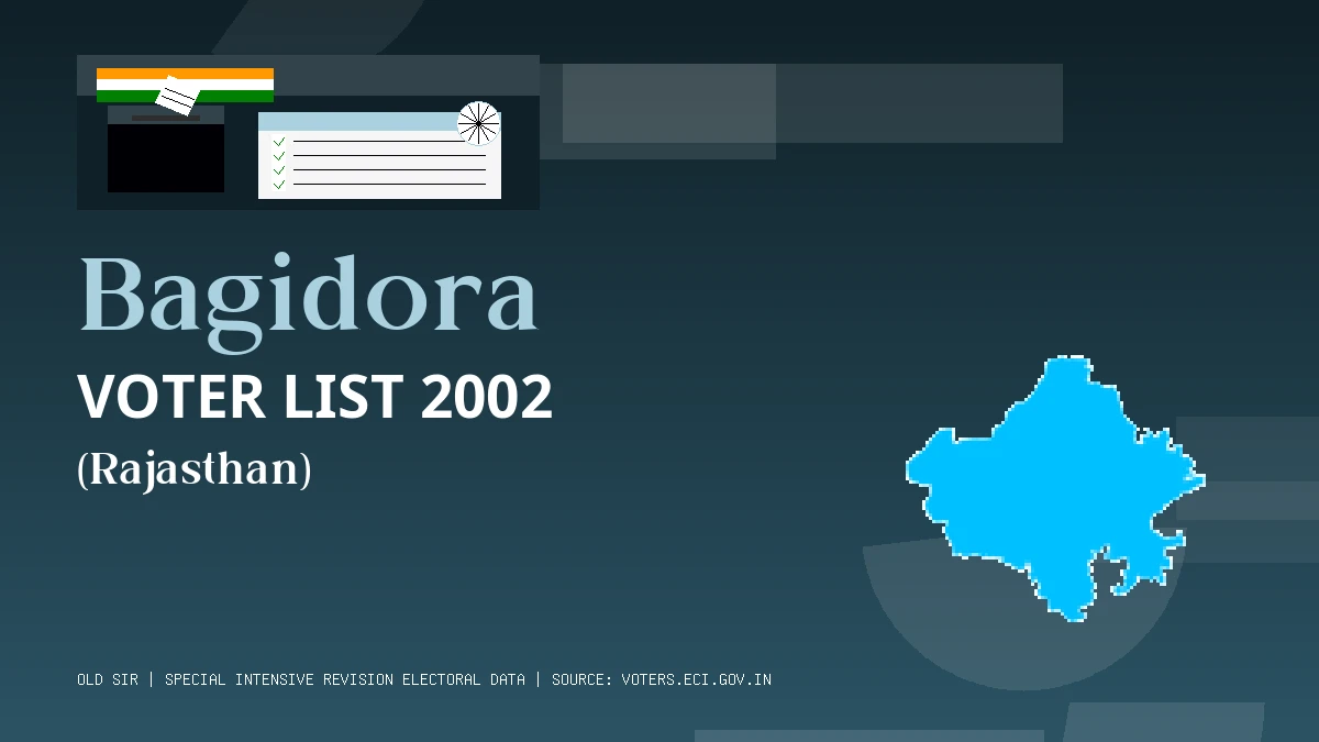 Bagidora Voter List 2002 PDF Download Rajasthan