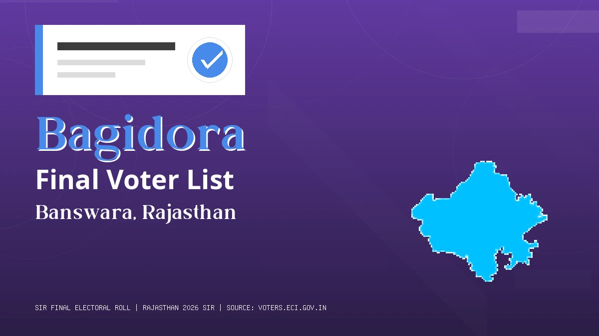 Bagidora Final Voter List Rajasthan