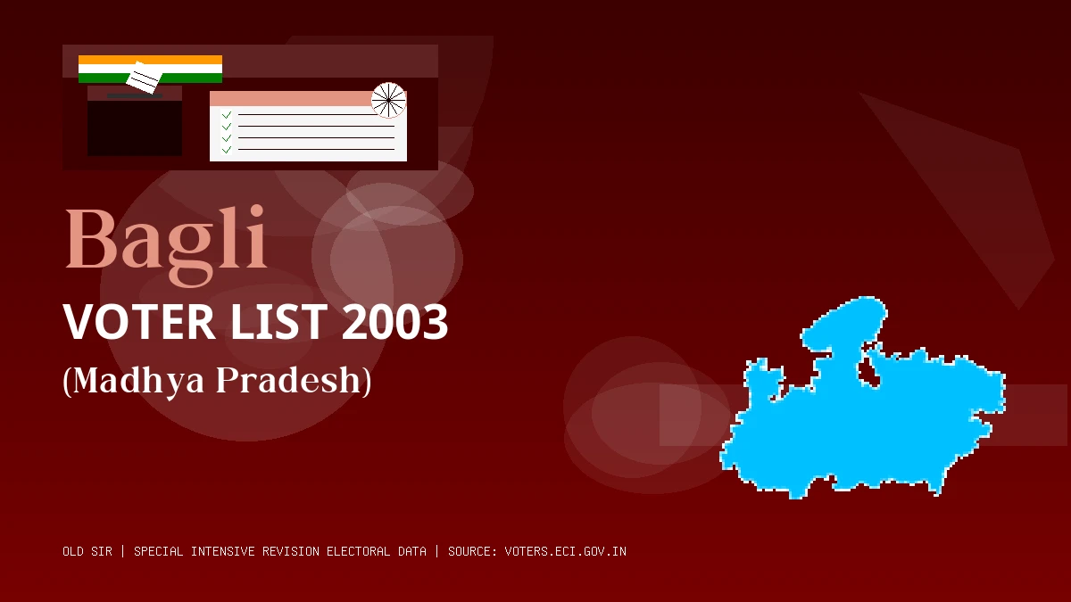 Bagli Voter List 2003 PDF Download Madhya Pradesh