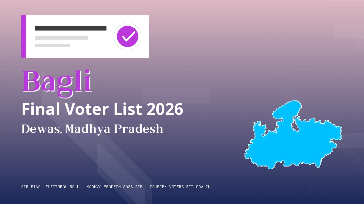 Bagli Final Voter List 2026 Madhya Pradesh
