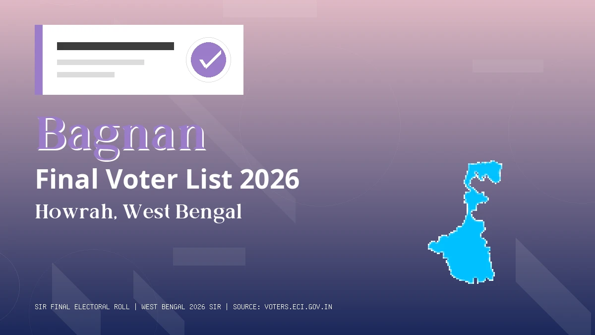 Bagnan Final Voter List 2026 West Bengal