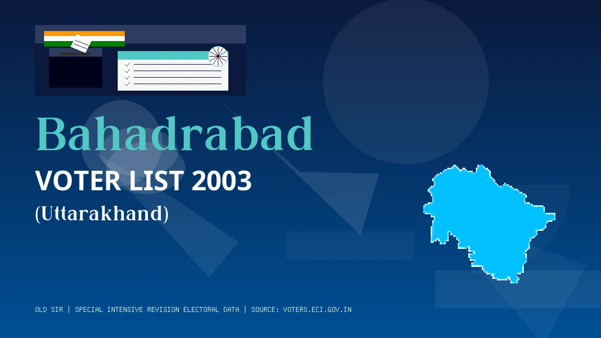 Bahadrabad Voter List 2003 PDF Download Uttarakhand