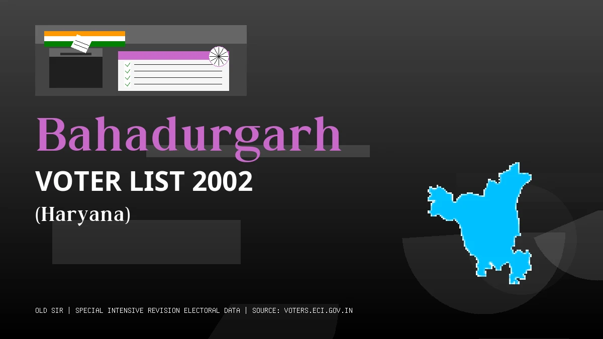 Bahadurgarh Voter List 2002 PDF Download Haryana
