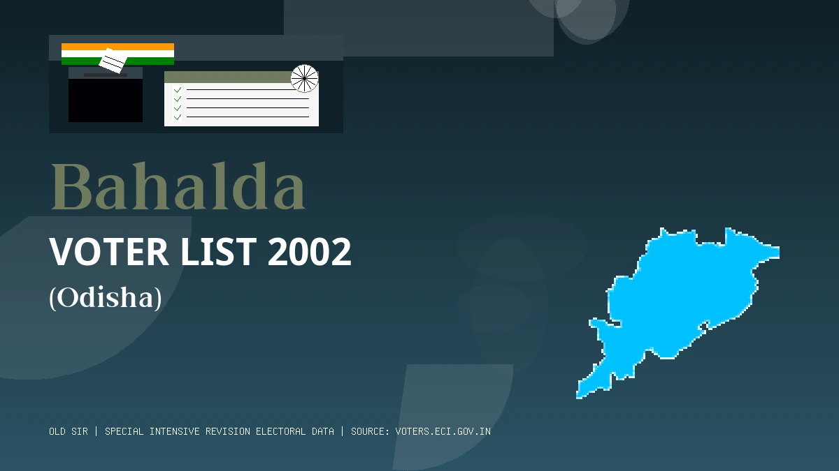 Bahalda Voter List 2002 PDF Download Odisha