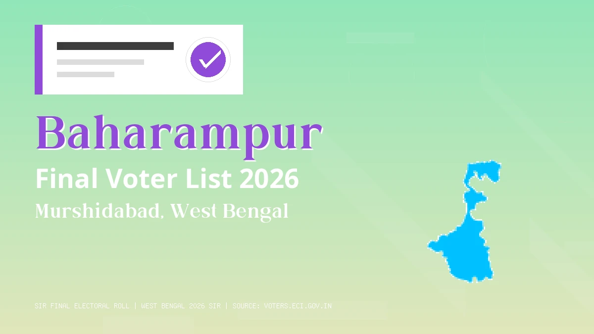 Baharampur Final Voter List 2026 West Bengal