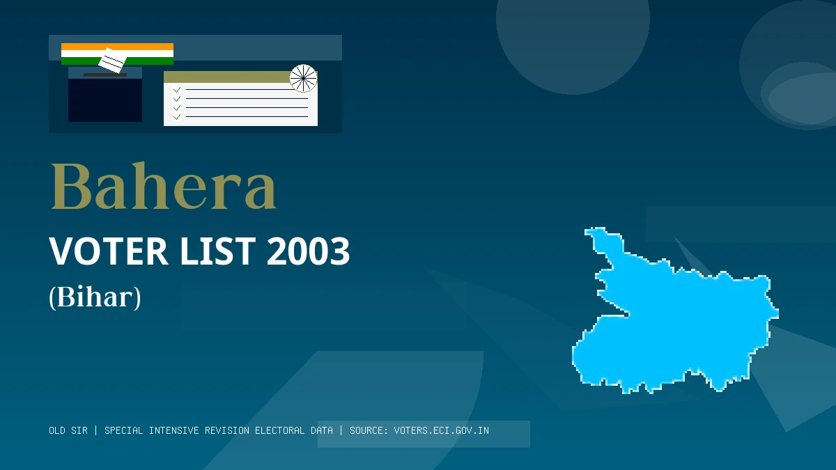 Bahera Voter List 2003 PDF Download Bihar