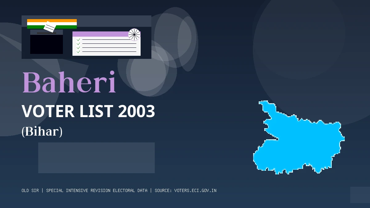 Baheri Voter List 2003 PDF Download Bihar