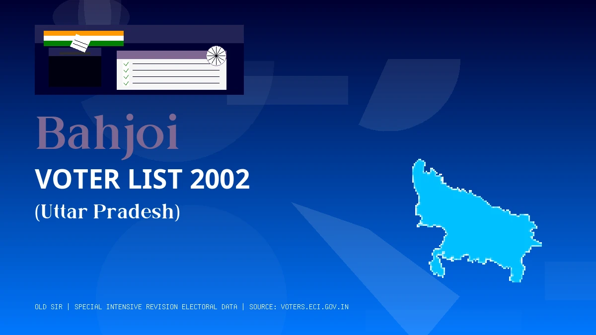 Bahjoi Voter List 2002 PDF Download Uttar Pradesh