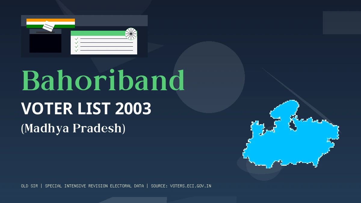 Bahoriband Voter List 2003 PDF Download Madhya Pradesh