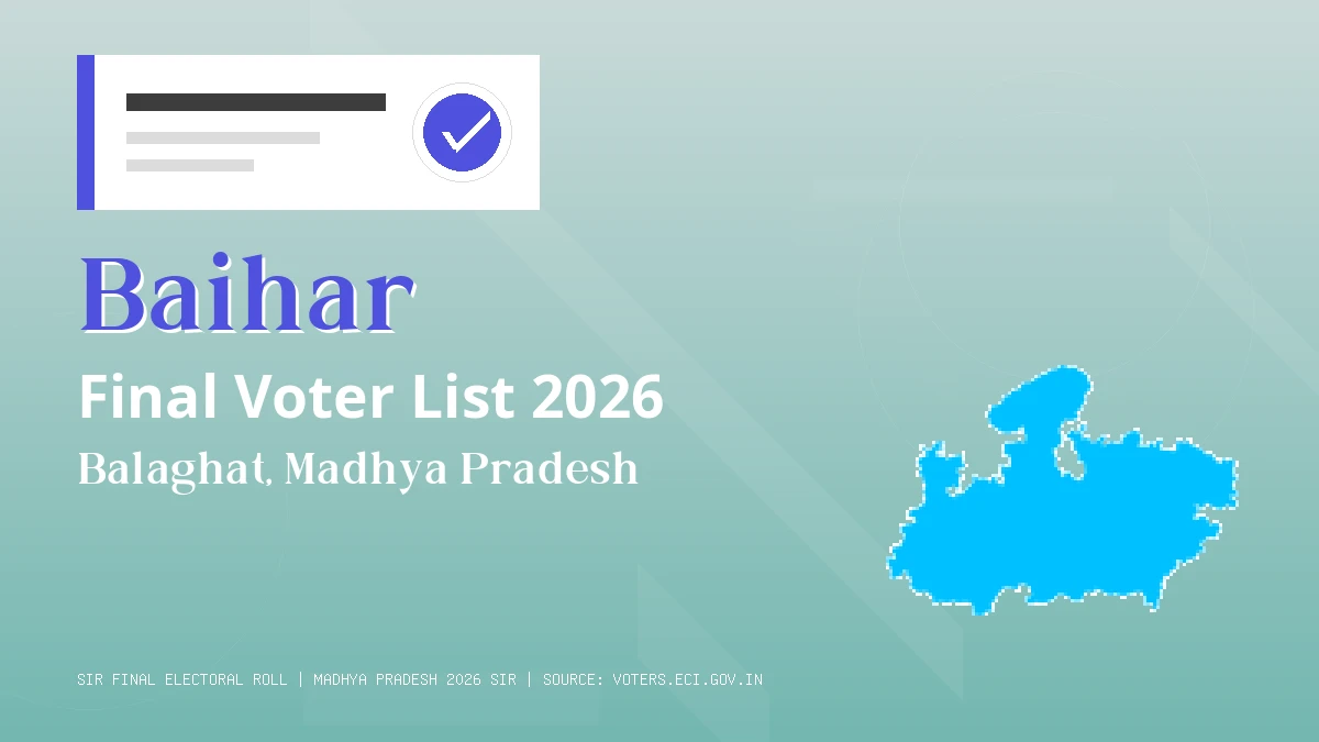 Baihar Final Voter List 2026 Madhya Pradesh