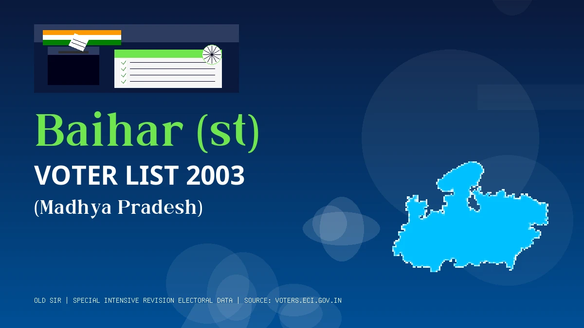 Baihar (st) Voter List 2003 PDF Download Madhya Pradesh