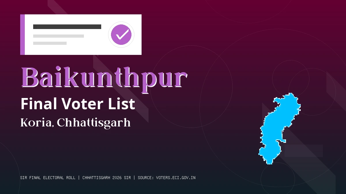 Baikunthpur Final Voter List Chhattisgarh