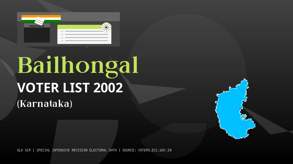 Bailhongal Voter List 2002 PDF Download Karnataka