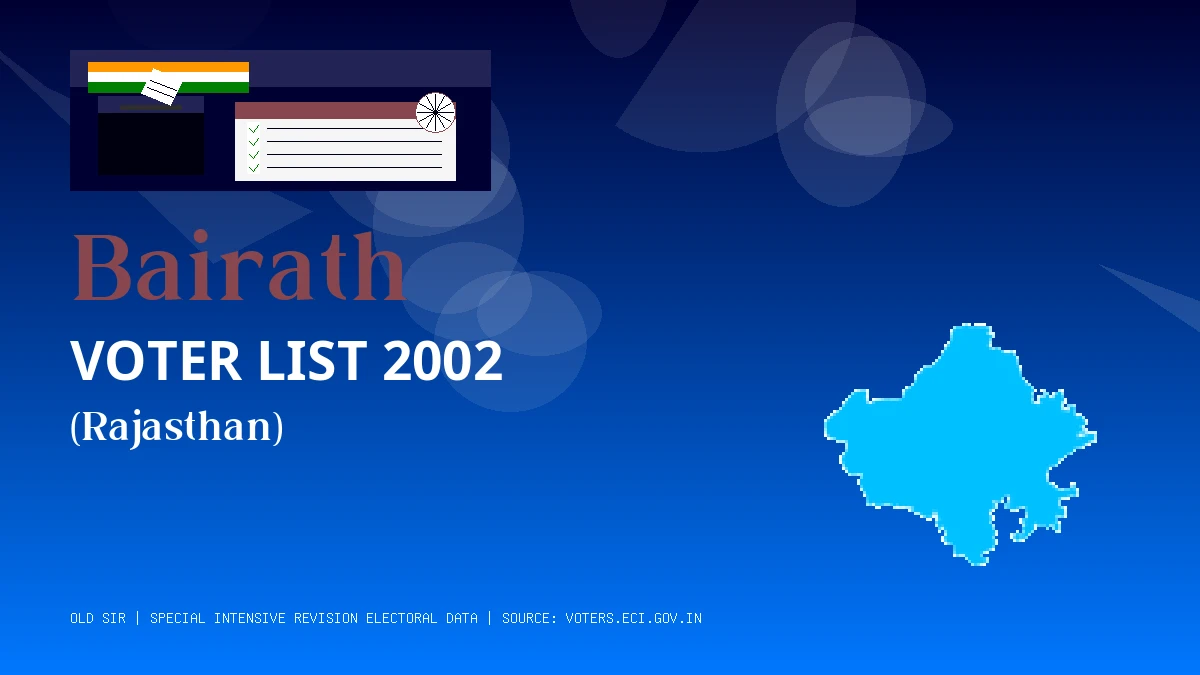Bairath Voter List 2002 PDF Download Rajasthan