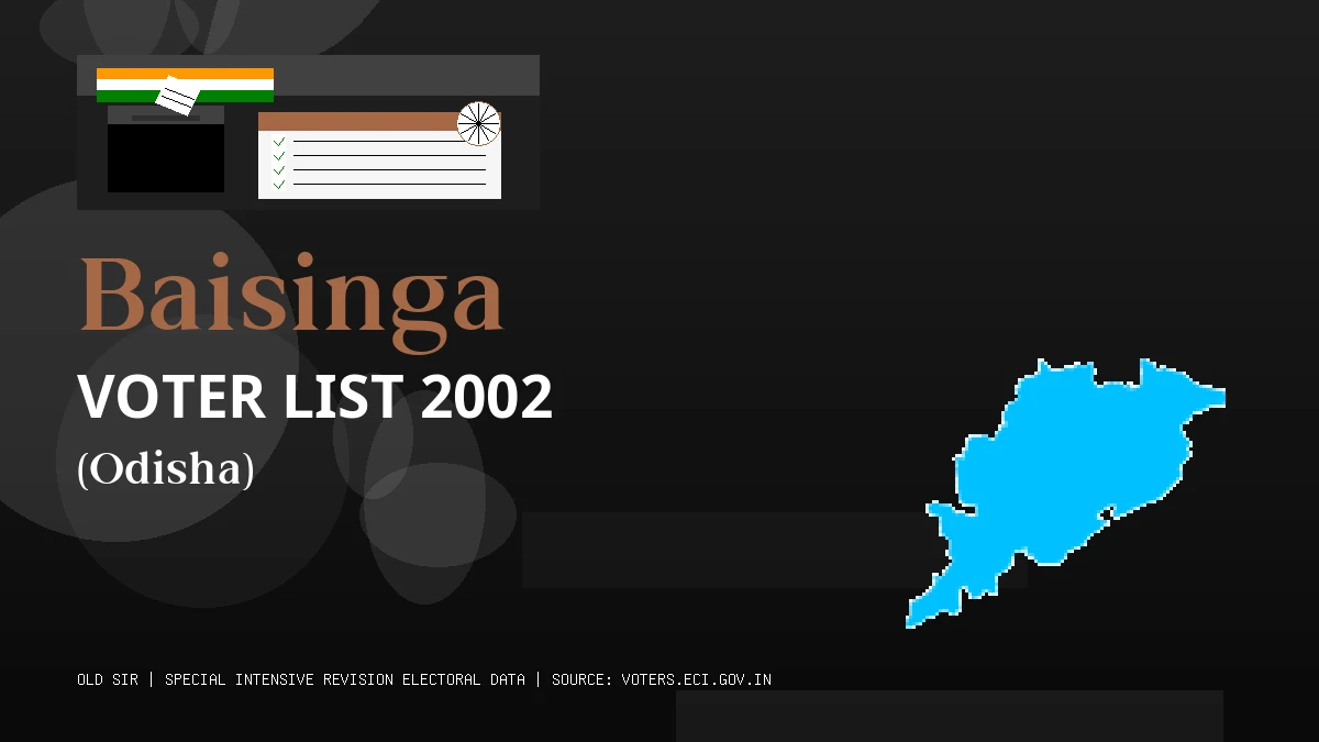 Baisinga Voter List 2002 PDF Download Odisha