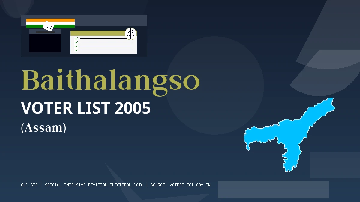 Baithalangso Voter List 2005 PDF Download Assam