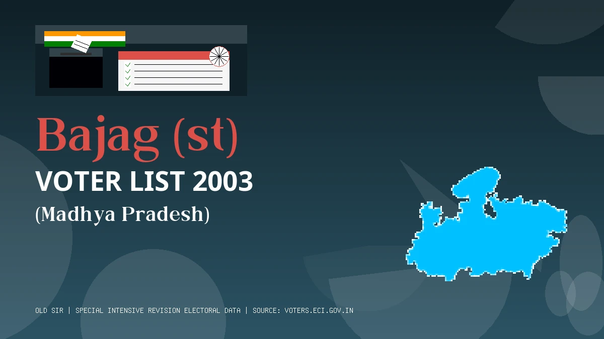 Bajag (st) Voter List 2003 PDF Download Madhya Pradesh