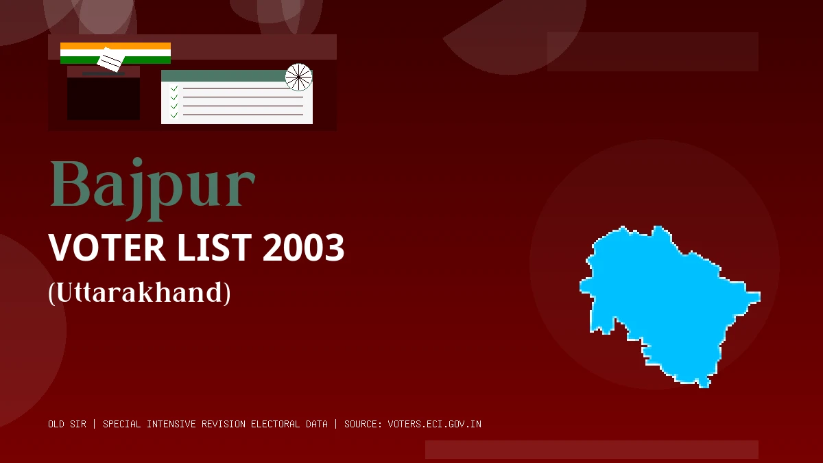 Bajpur Voter List 2003 PDF Download Uttarakhand