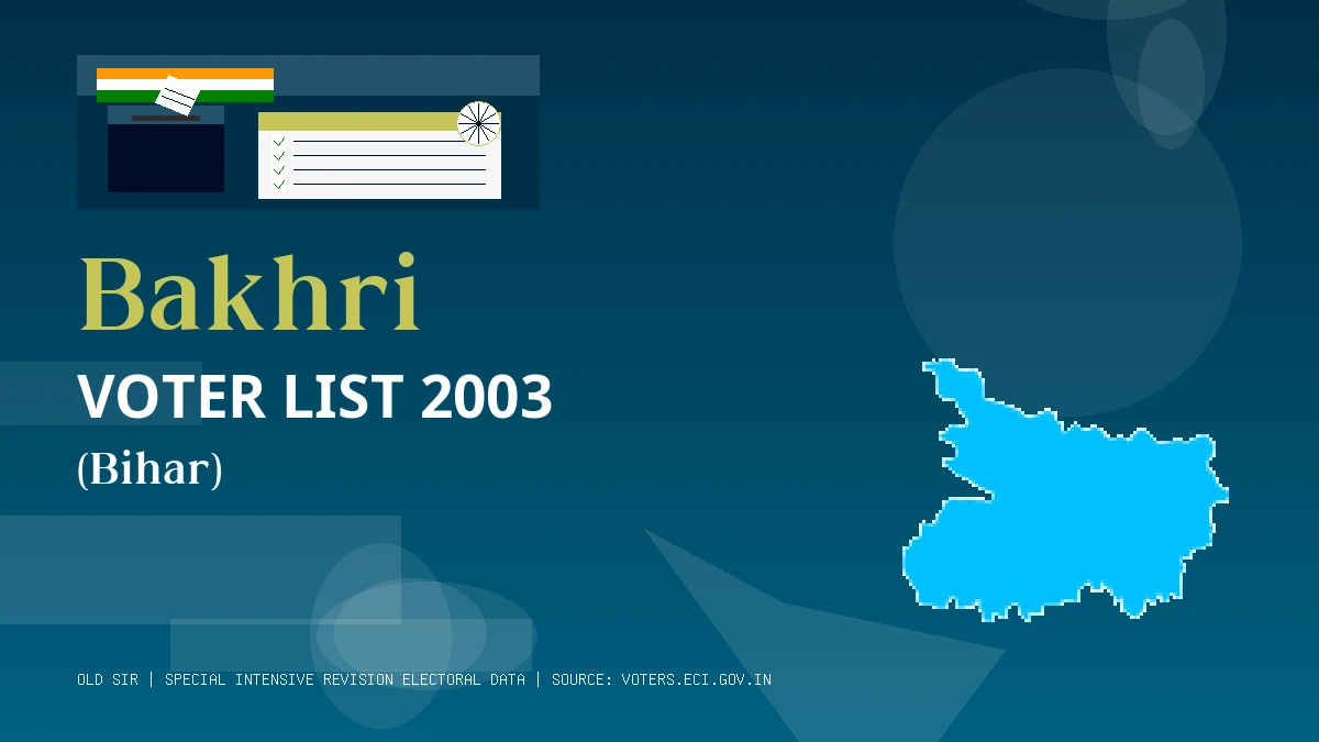 Bakhri Voter List 2003 PDF Download Bihar