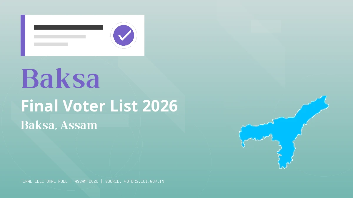 Baksa Final Voter List 2026 Assam