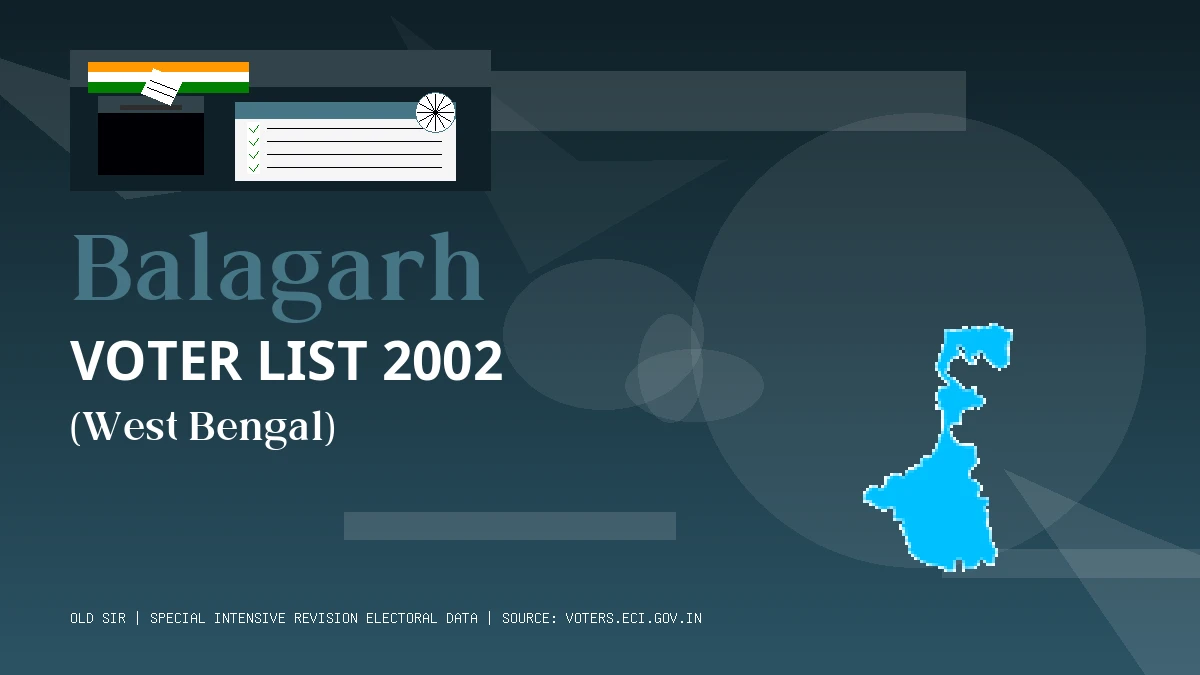 Balagarh Voter List 2002 PDF Download West Bengal