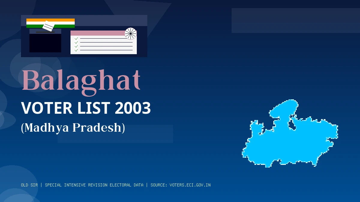 Balaghat Voter List 2003 PDF Download Madhya Pradesh