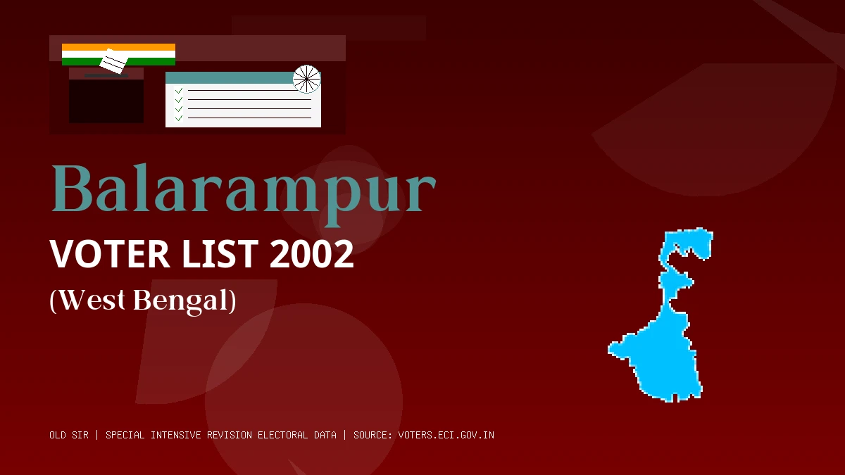 Balarampur Voter List 2002 PDF Download West Bengal