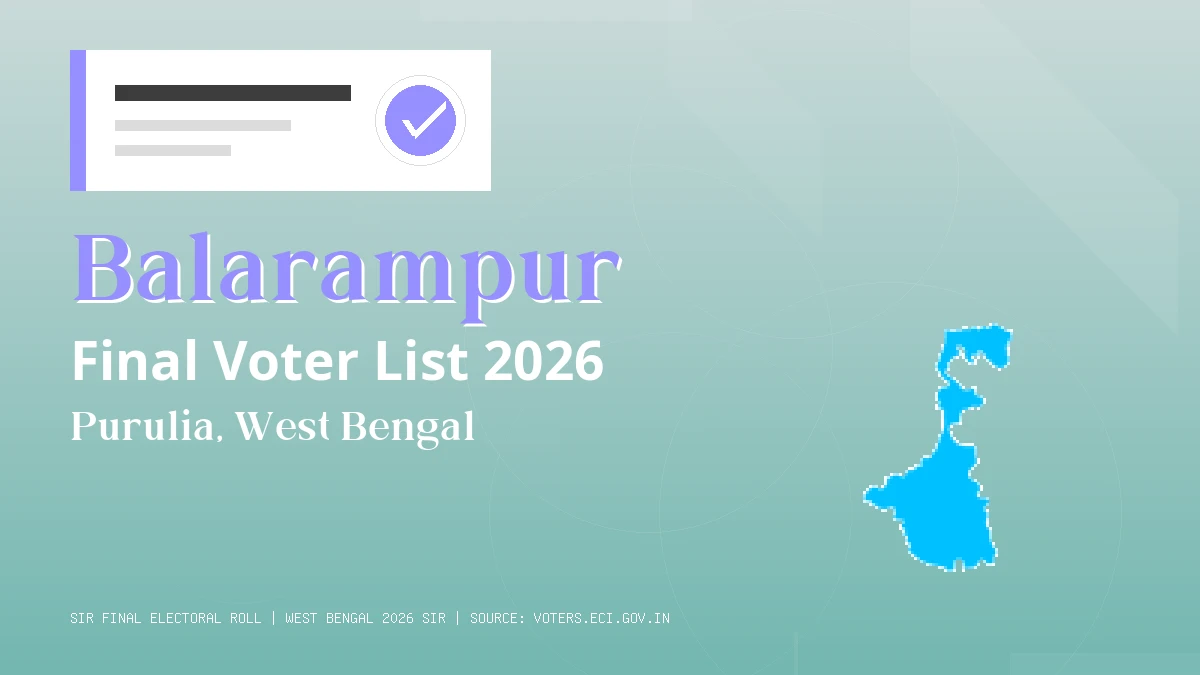 Balarampur Final Voter List 2026 West Bengal