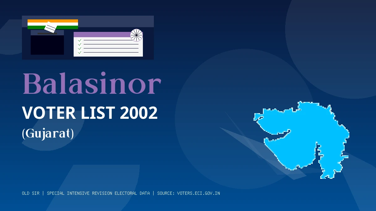 Balasinor Voter List 2002 PDF Download Gujarat