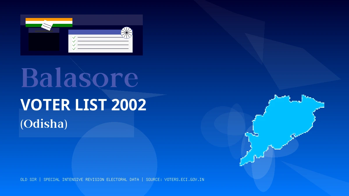 Balasore Voter List 2002 PDF Download Odisha