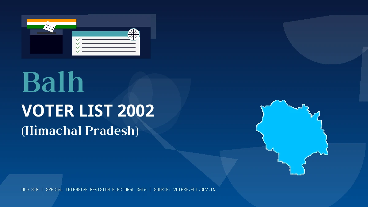 Balh Voter List 2002 PDF Download Himachal Pradesh