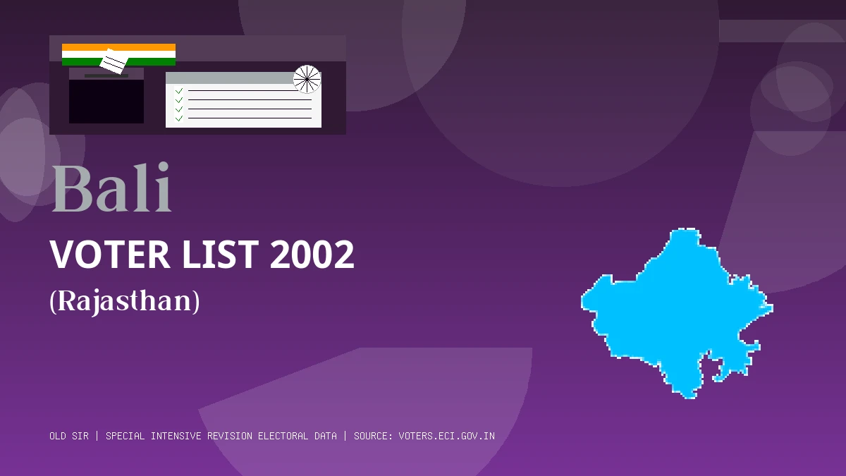 Bali Voter List 2002 PDF Download Rajasthan