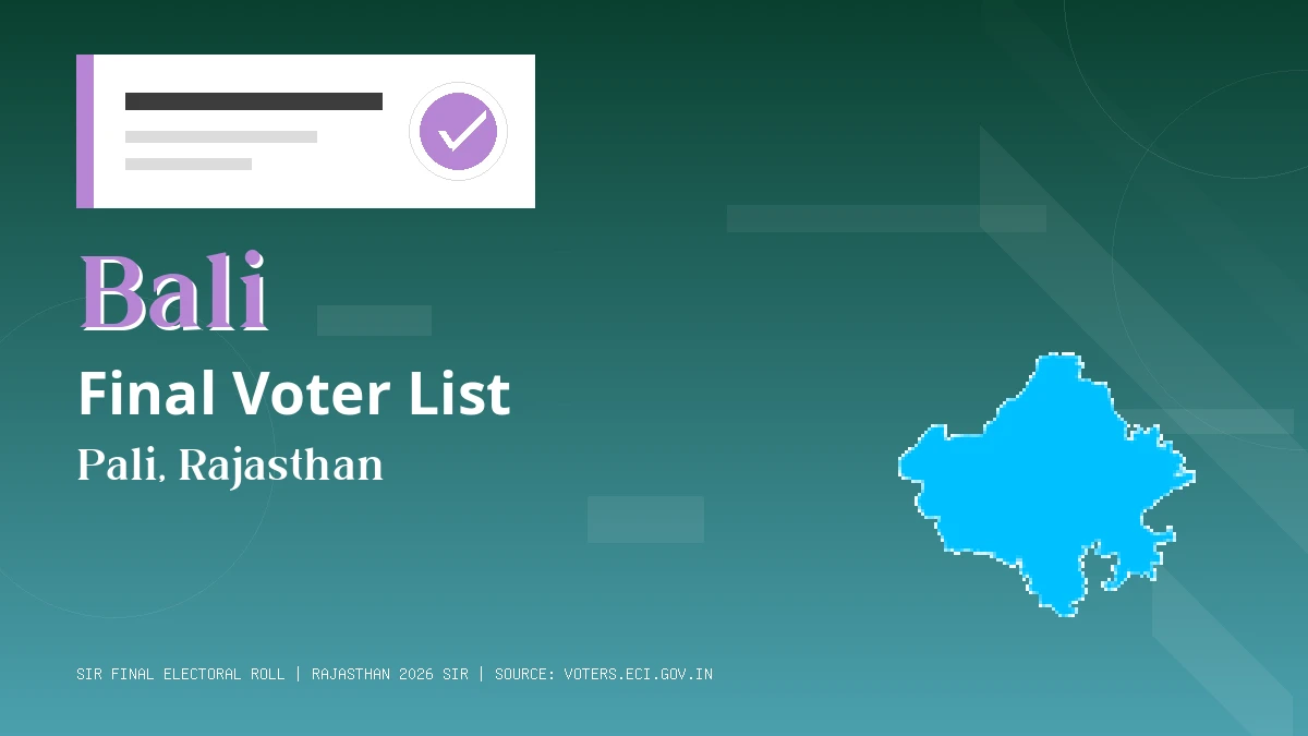Bali Final Voter List Rajasthan