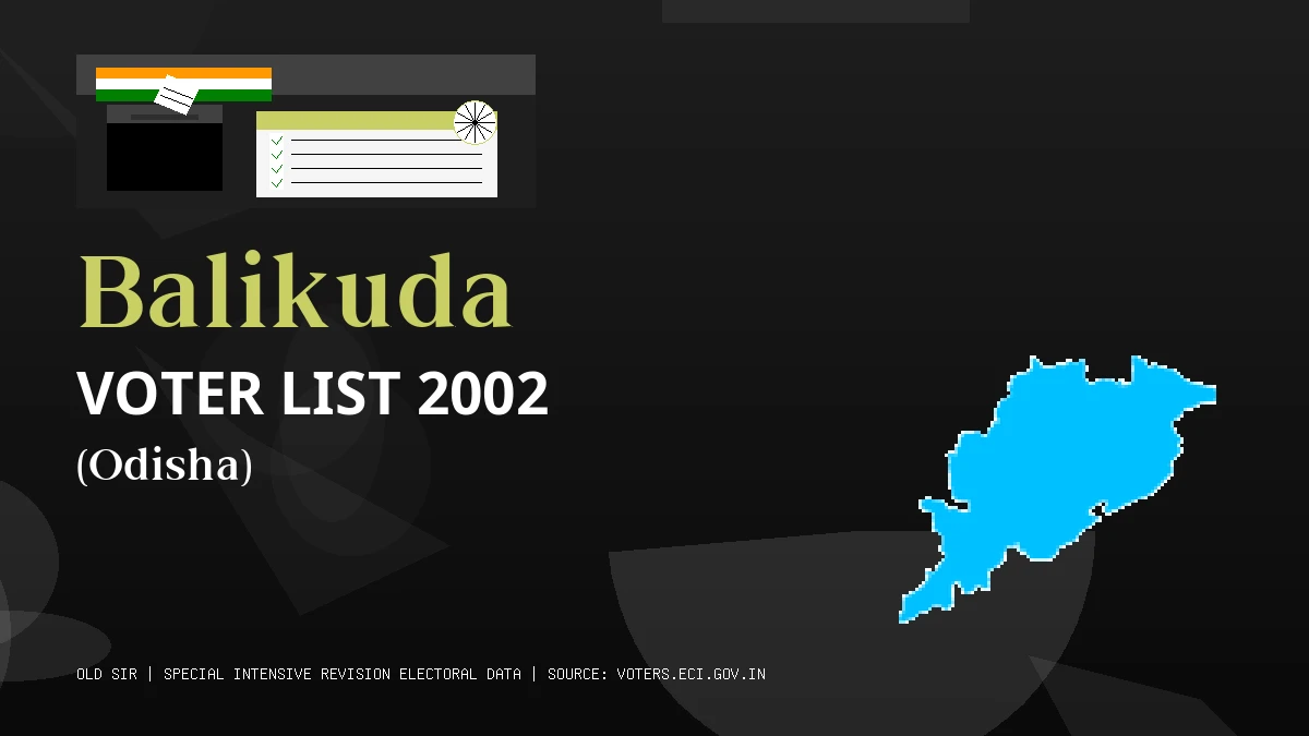 Balikuda Voter List 2002 PDF Download Odisha