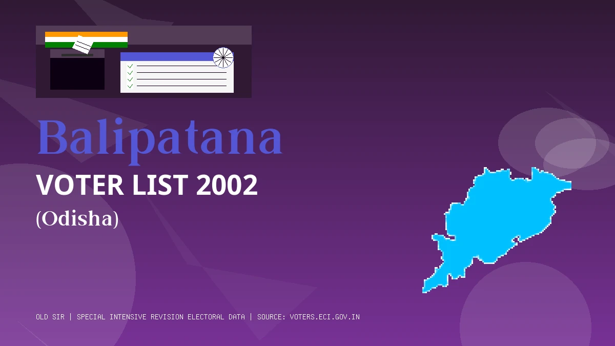 Balipatana Voter List 2002 PDF Download Odisha